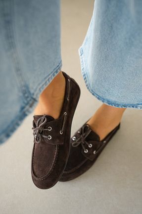 کفش لوفر قهوه ای زنانه چرم خالص selinshoes - کد 917799400