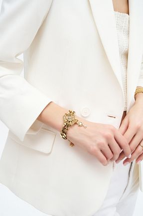 دستبند جواهر طلائی زنانه روکش طلا Mon Reve - کد 287654084