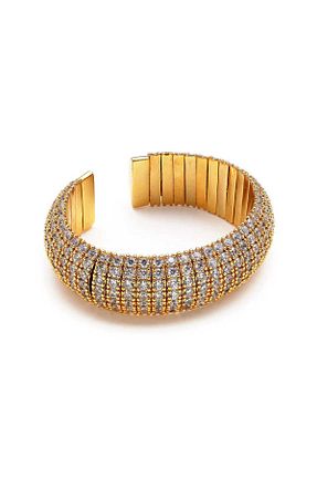 دستبند جواهر طلائی زنانه زیرکن Mon Reve - کد 769905453