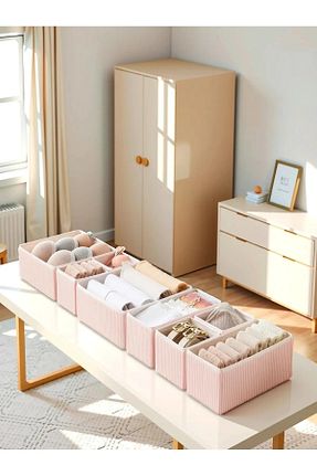 نظم دهنده کمد صورتی پارچه Serstil - کد 905708800