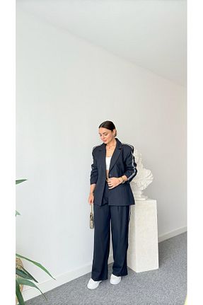 ست بالاتنه و پائین تنه سرمه ای زنانه بافتنی QİMYA BUTİK - کد 905725324
