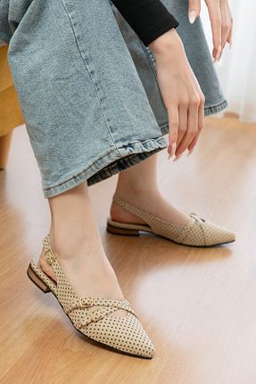 بابت بژ زنانه چرم لاکی DİVOLYA - کد 905723594
