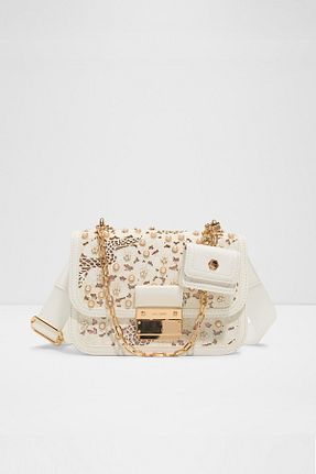 کیف دوشی سفید زنانه چرم مصنوعی Aldo - کد 905721999