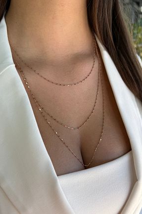 گردنبند نقره بژ زنانه 925 عیار Utku Kuyumculuk - کد 905740980