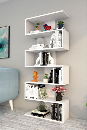 قفسه کتاب سفید 160 سانتی متر Moonlife - کد 39200453