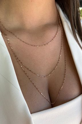 گردنبند نقره بژ زنانه 925 عیار Utku Kuyumculuk - کد 905740980