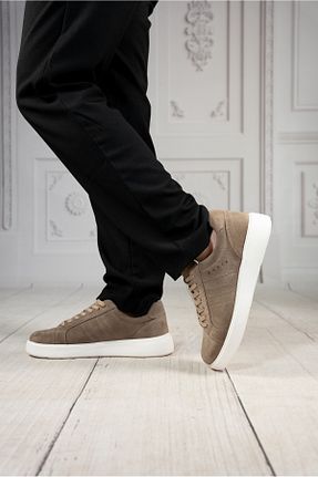 کفش اسنیکر قهوه ای مردانه چرم اصل DAXİS Sportwear Company - کد 905747947
