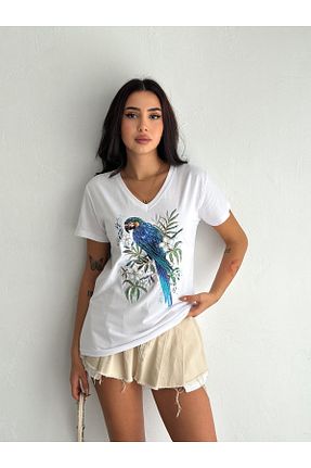 تیشرت سفید زنانه Skinny Esra Butik Hane - کد 892170382