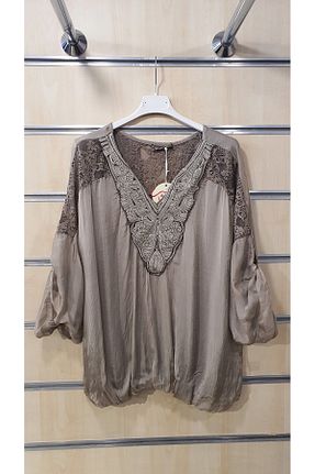 بلوز قهوه ای زنانه ساده Park Moda - کد 905756598