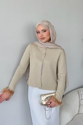رویه حجاب طوسی زنانه پنبه ای Şulemoda Giyim - کد 905760111