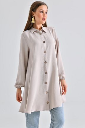 تونیک بژ زنانه بافتنی Saade - کد 679653037