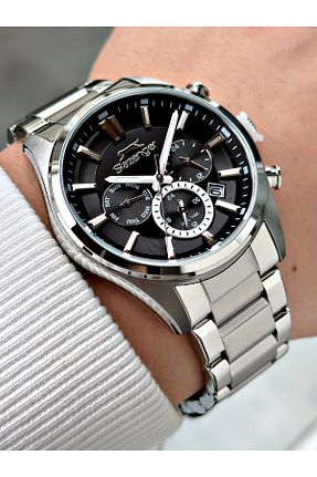 ساعت مچی مشکی مردانه 41-45 میلی متر Slazenger - کد 905768111