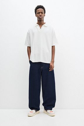 پولوشرت سفید مردانه پنبه ای Pull & Bear - کد 905778768