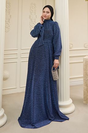 لباس مجلسی حجاب سرمه ای زنانه InStyle - کد 905780472
