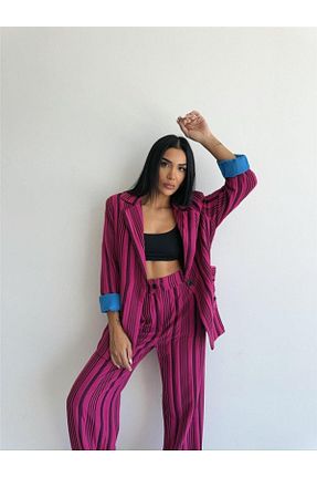 ست بالاتنه و پائین تنه صورتی زنانه بافتنی JANES - کد 917704749