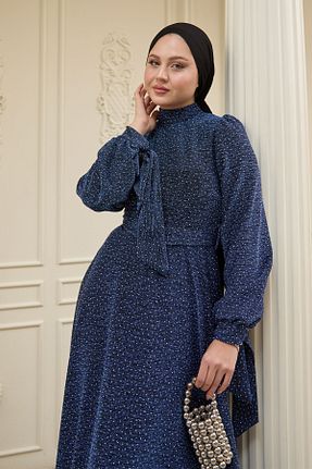 لباس مجلسی حجاب سرمه ای زنانه InStyle - کد 905780472
