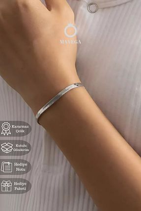 دستبند استیل (فولاد) زنانه استیل ضد زنگ MAVEGA - کد 869263016