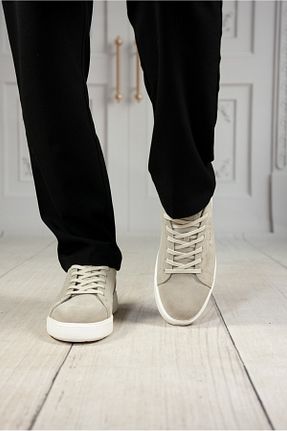کفش اسنیکر بژ مردانه چرم اصل DAXİS Sportwear Company - کد 905785085