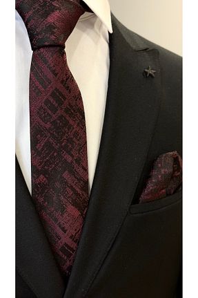 کراوات زرشکی مردانه میکروفیبر Dearmise - کد 905795362