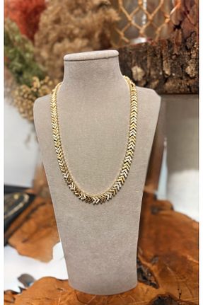گردنبند استیل ( فولاد ) طلائی استیل ضد زنگ FASHION - کد 905805531