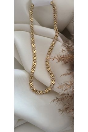 گردنبند استیل ( فولاد ) طلائی استیل ضد زنگ FASHION - کد 905805531