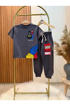 ست کرمکن اسپرت طوسی بچه گانه %100 پنبه KidsSel - کد 917689146