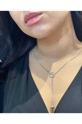 گردنبند استیل ( فولاد ) طوسی زنانه استیل ضد زنگ MAY AKSESUAR VE TAKI - کد 904964611