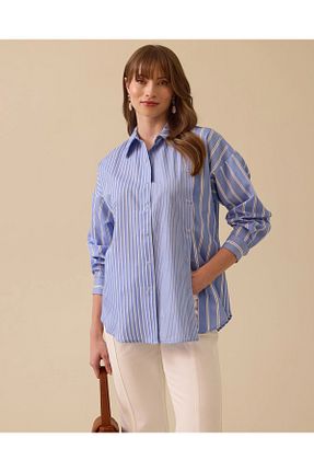 پیراهن آبی زنانه رگولار SEÇİL - کد 905830677