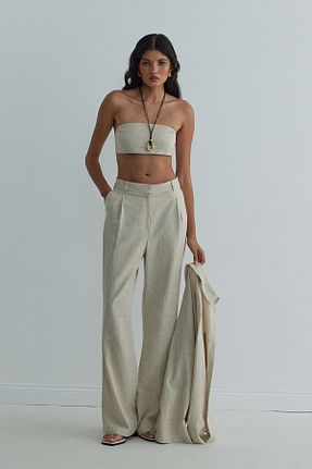 بلوز بژ زنانه ساده Suud Collection - کد 832476311