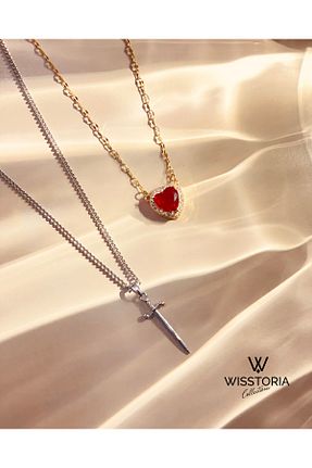 گردنبند استیل ( فولاد ) طوسی زنانه استیل ضد زنگ Wisstoria Collections - کد 905842330