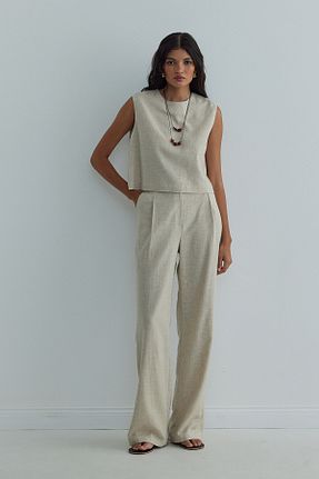 بلوز بژ زنانه ساده Suud Collection - کد 832475412