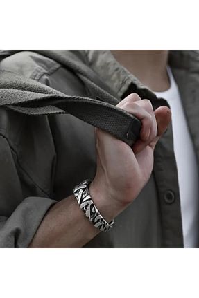 دستبند استیل (فولاد) متالیک مردانه استیل (فولاد) Sevilgülgünfinecrafts - کد 905844145
