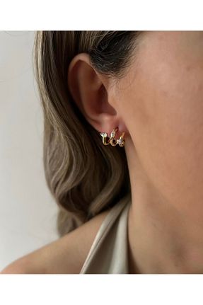 گوشواره جواهر طلائی رودیوم SU PERİSİ TAKI BİJUTERİ - کد 905861757