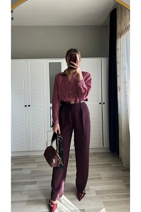 پیراهن زرشکی زنانه رگولار ensbutik - کد 905862620