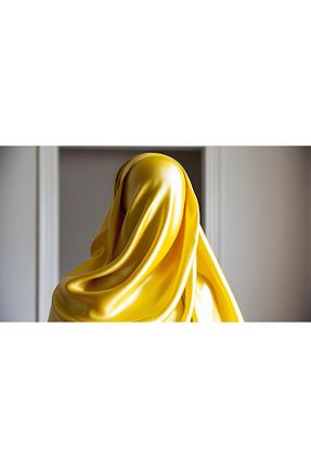 شال زرد زنانه پلی استر The Message - کد 905862331