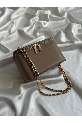 کیف دوشی قهوه ای زنانه چرم مصنوعی NBİBAGS - کد 905940267