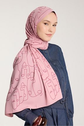 شال صورتی زنانه Medine İpeği PURESCARFS - کد 905957771