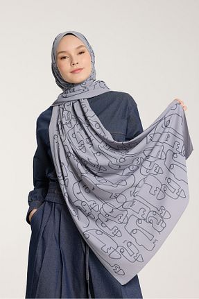 شال طوسی زنانه Medine İpeği PURESCARFS - کد 917790018