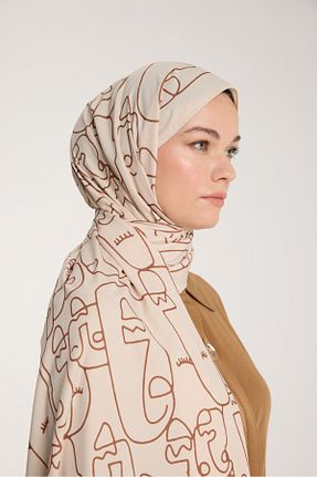 شال بژ زنانه Medine İpeği PURESCARFS - کد 917790087