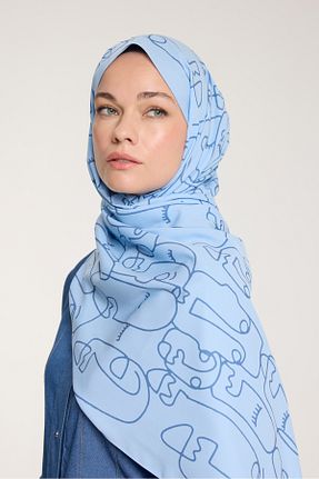 شال آبی زنانه Medine İpeği PURESCARFS - کد 917790009