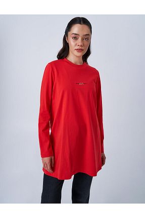 سوئیشرت حجاب قرمز زنانه بافتنی KYR - کد 905965171