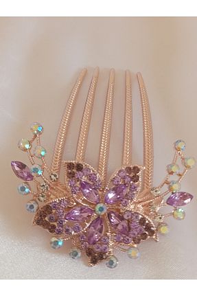 گیره سر بنفش زنانه سنگ کریستال TakıBySultan - کد 897004597