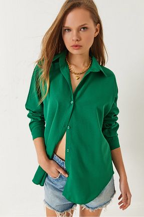 پیراهن سبز زنانه یقه ایستاده Bianco Lucci - کد 906014929