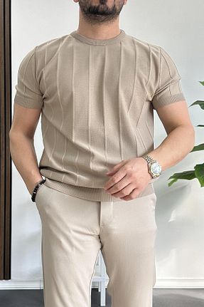 تیشرت قهوه ای مردانه رگولار Edwox - کد 906014827
