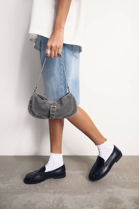 کیف دوشی طوسی زنانه Pull & Bear - کد 906018525