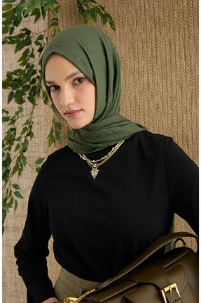 شال خاکی زنانه پنبه ای Fatma Atasoy - کد 906021950