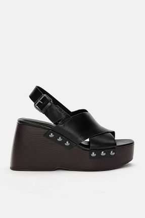 صندل مشکی زنانه پاشنه پلتفرم Pull & Bear - کد 906022173