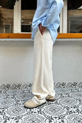 شلوار بژ مردانه کتان Flaw Wear - کد 906025025