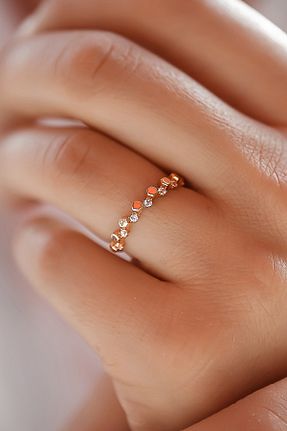 انگشتر طلا صورتی زنانه 14 عیار SEMİZ KUYUMCULUK - کد 36763554