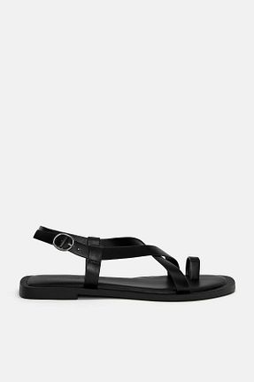 صندل مشکی زنانه پاشنه تخت Pull & Bear - کد 917806038